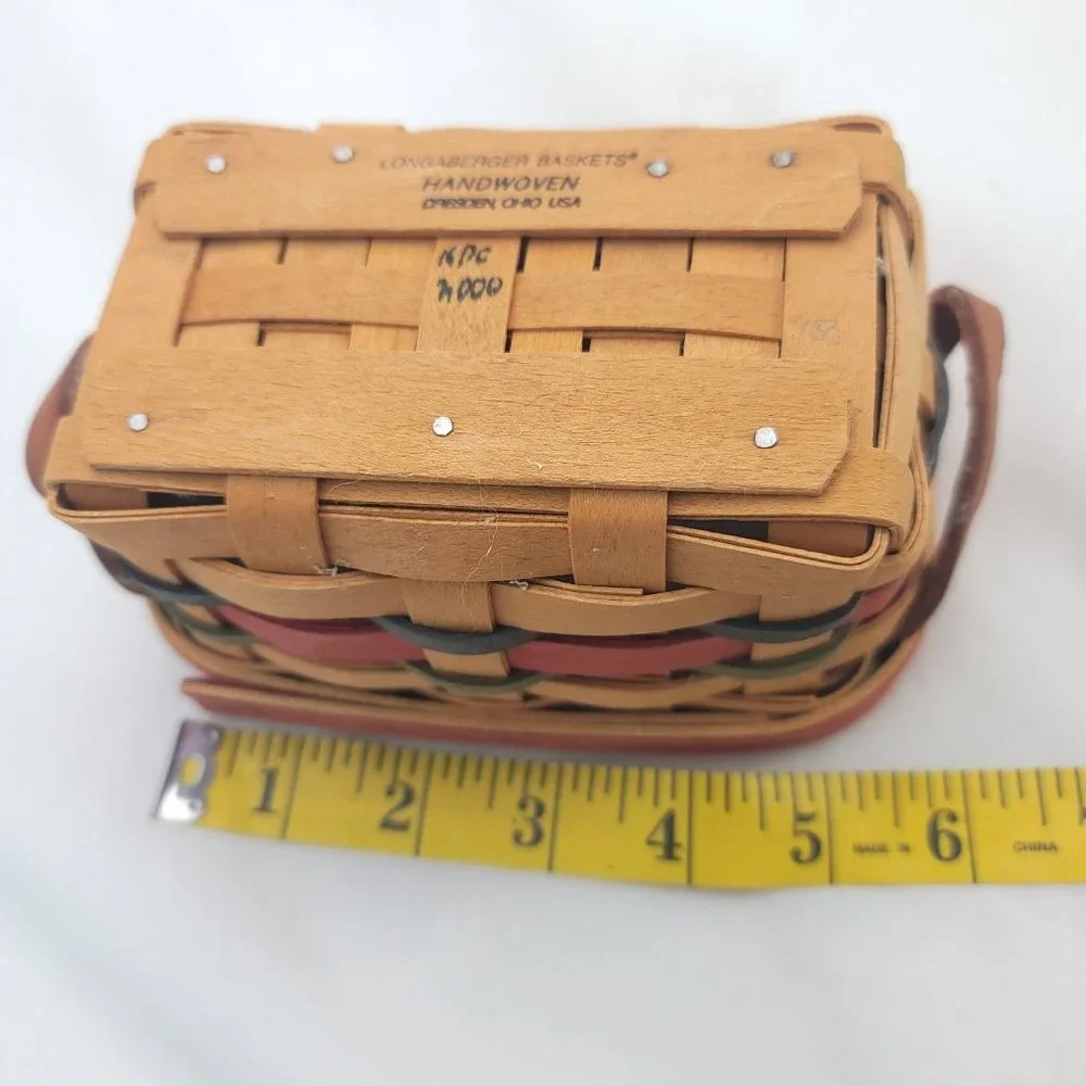 Longaberger Multicolor 2000 Leather Handle All Star Salt And Pepper Basket